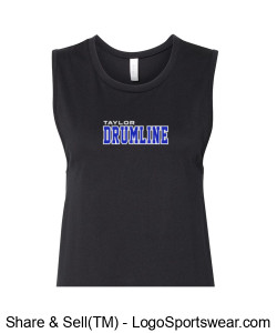 Spirit Gear "Drumline" Text Logo Ladies Muscle Tank Black Design Zoom