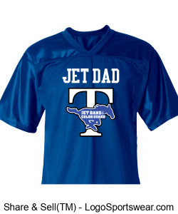 Spirit Gear "JET DAD" Fan Football Jersey Shirt with JET Band and Color Guard logo Design Zoom