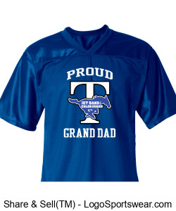 Spirit Gear "Proud Grand Dad" Fan Football Jersey with Jet Band and Color Guard logo Design Zoom