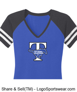 Spirit Gear "JET Band and Color Guard" ladies v neck t-shirt Design Zoom